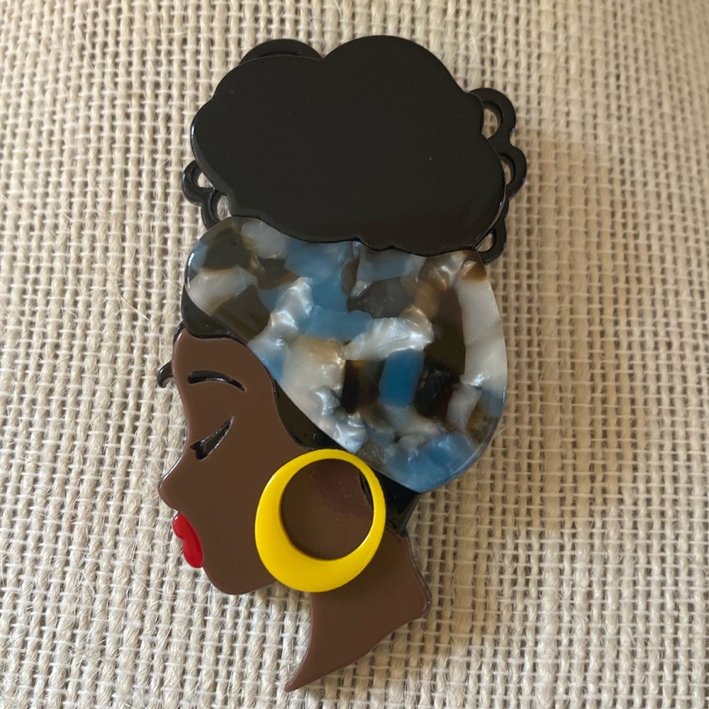 Gorgeous Acrylic Yellow Earring Brooch